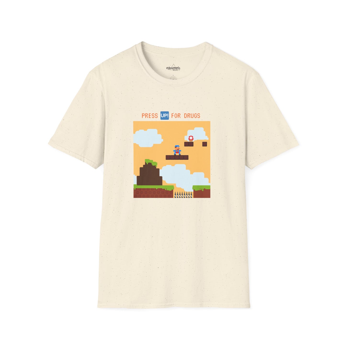 Retro Pixel Game T-Shirt — "Press Up for Brains" Arcade Tee