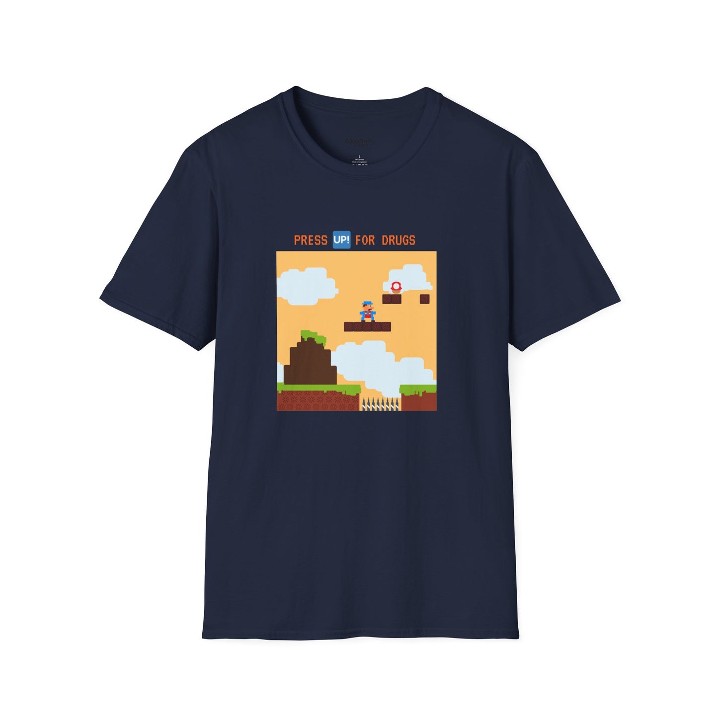Retro Pixel Game T-Shirt — "Press Up for Brains" Arcade Tee