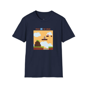 Retro Pixel Game T-Shirt — "Press Up for Brains" Arcade Tee