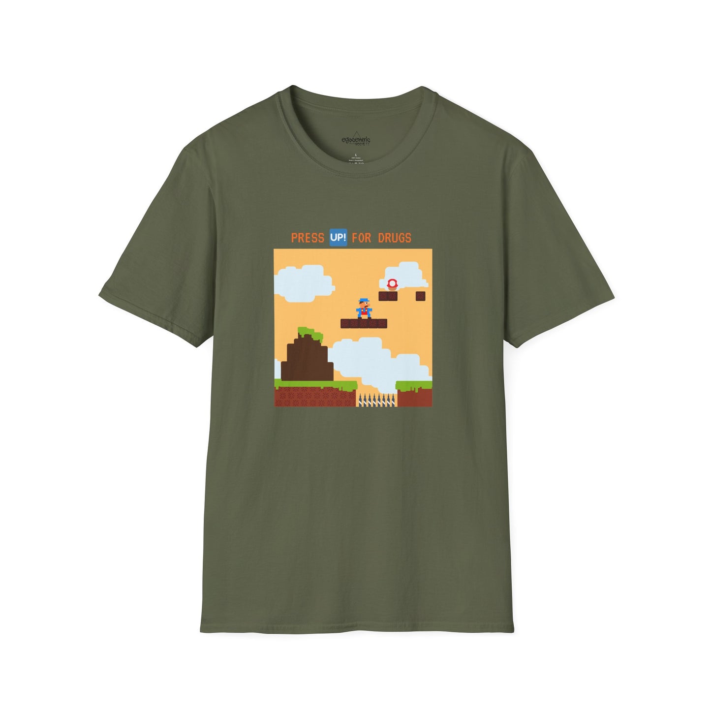 Retro Pixel Game T-Shirt — "Press Up for Brains" Arcade Tee